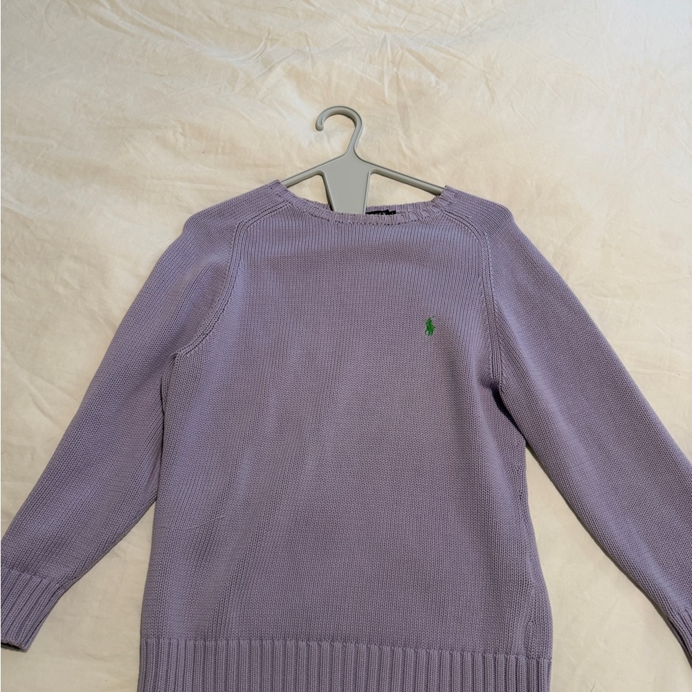 Ralph Lauren Lavender Sweater with Green Emblem